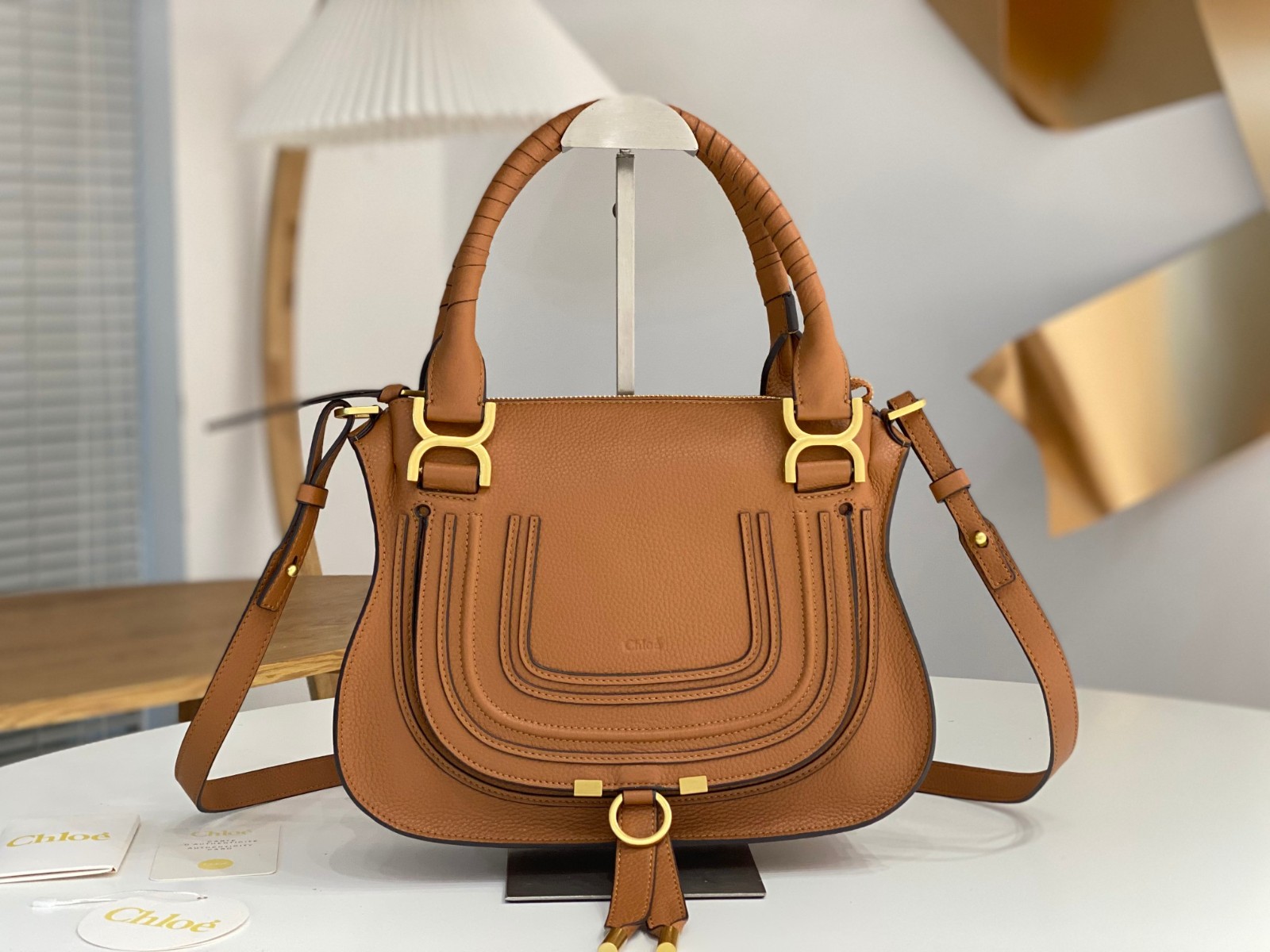 MARCIE スモール ダブルキャリーバッグ クロエ バッグ スーパーコピー ブラウン