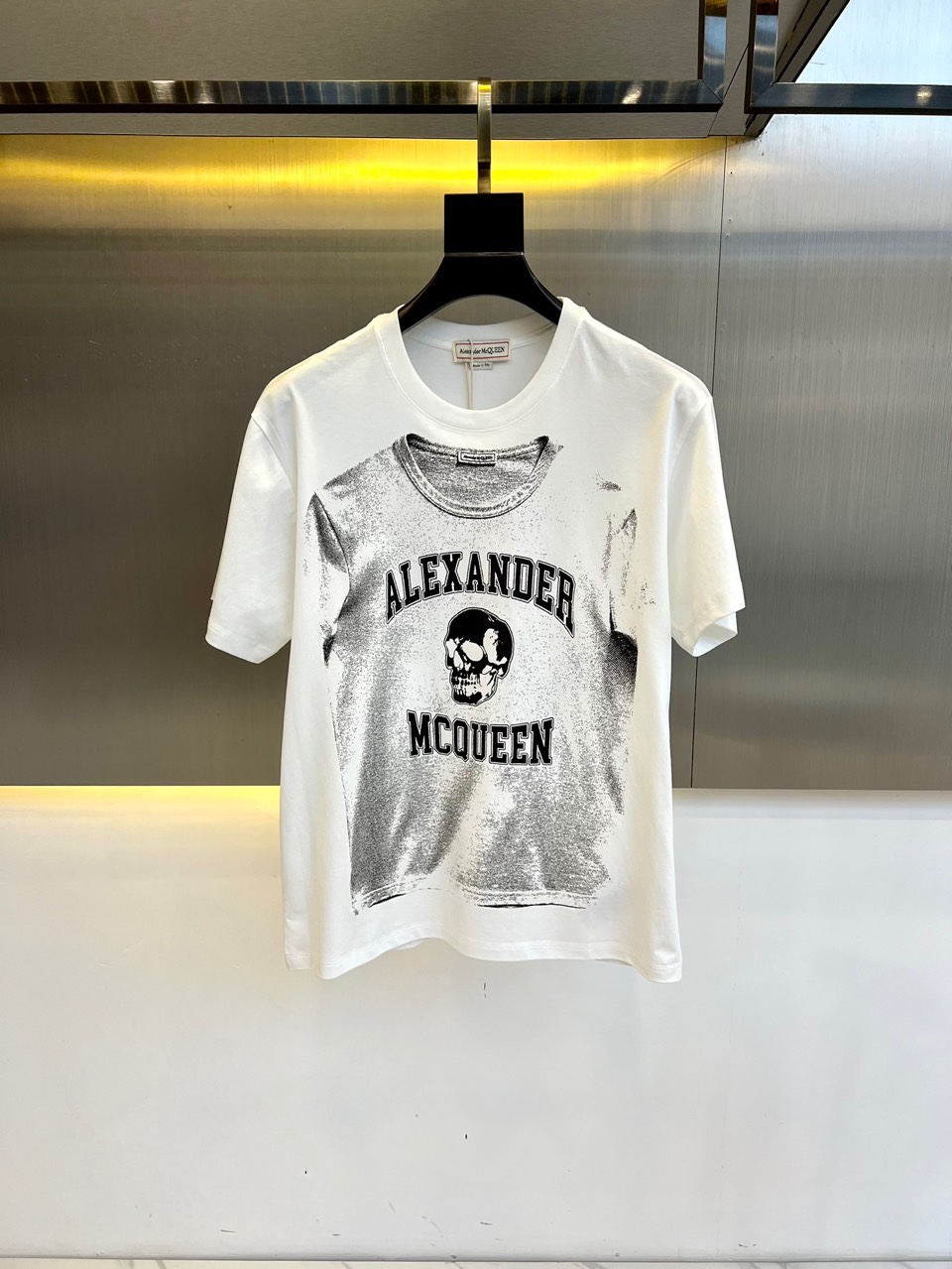 グラフィックプリント 半袖Tシャツ アレキサンダー・マックイーン Tシャツ コピー ホワイト