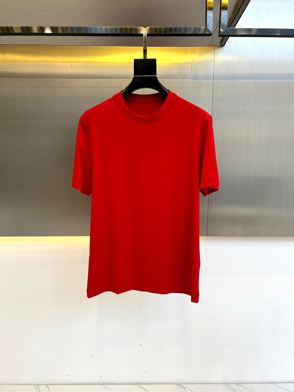 快適 冷感 クルーネック 半袖Tシャツ エルメネジルド・ゼニア Tシャツ コピー レッド