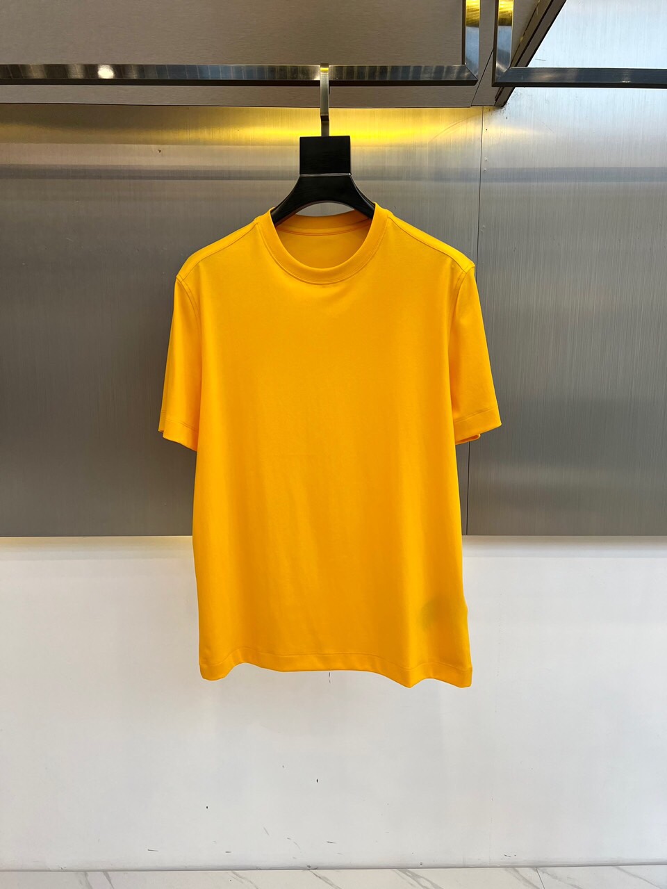 快適 冷感 クルーネック 半袖Tシャツ エルメネジルド・ゼニア Tシャツ コピー イエロー