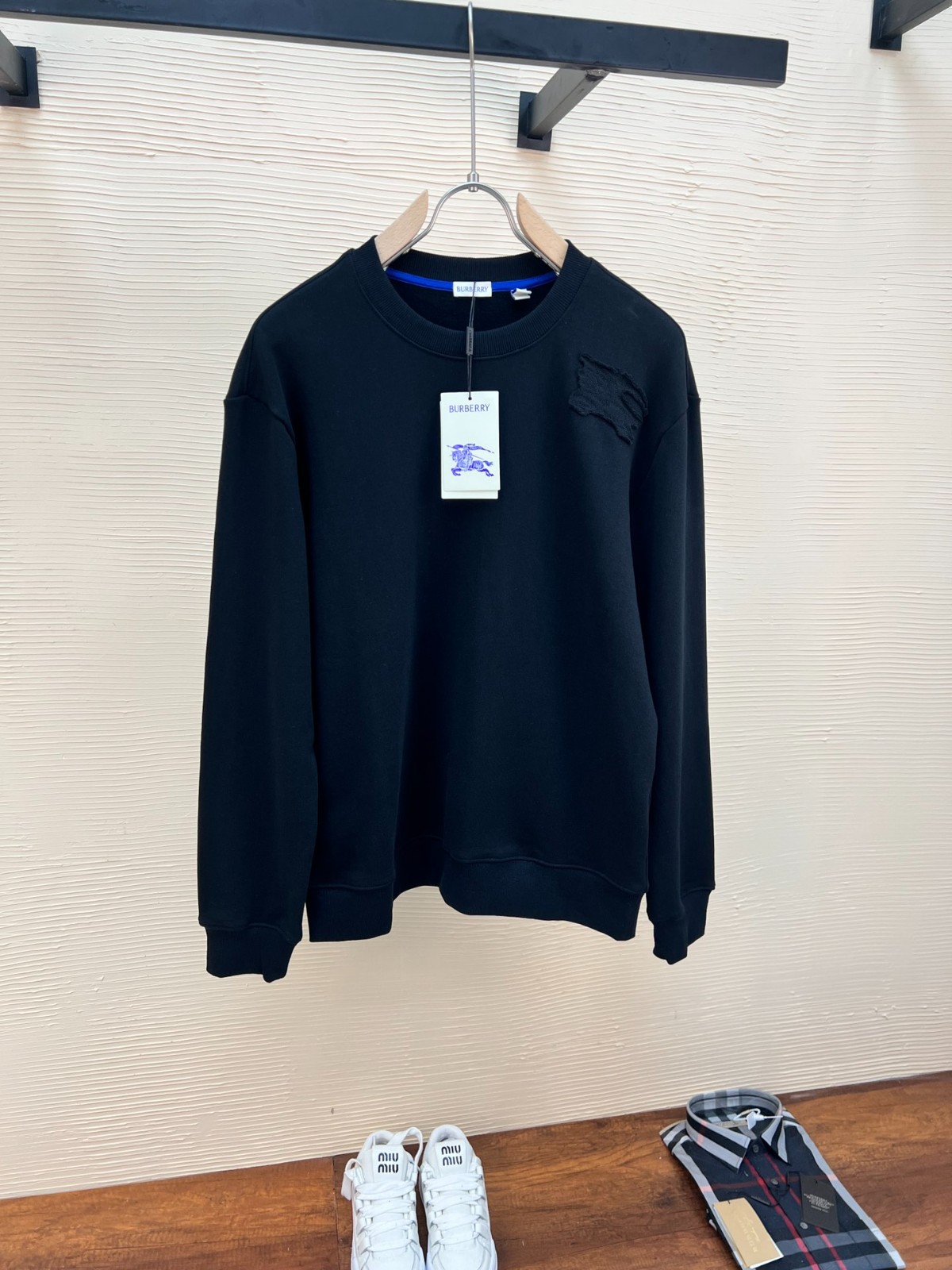 コットン スウェットシャツ バーバリー Tシャツ コピー ブラック