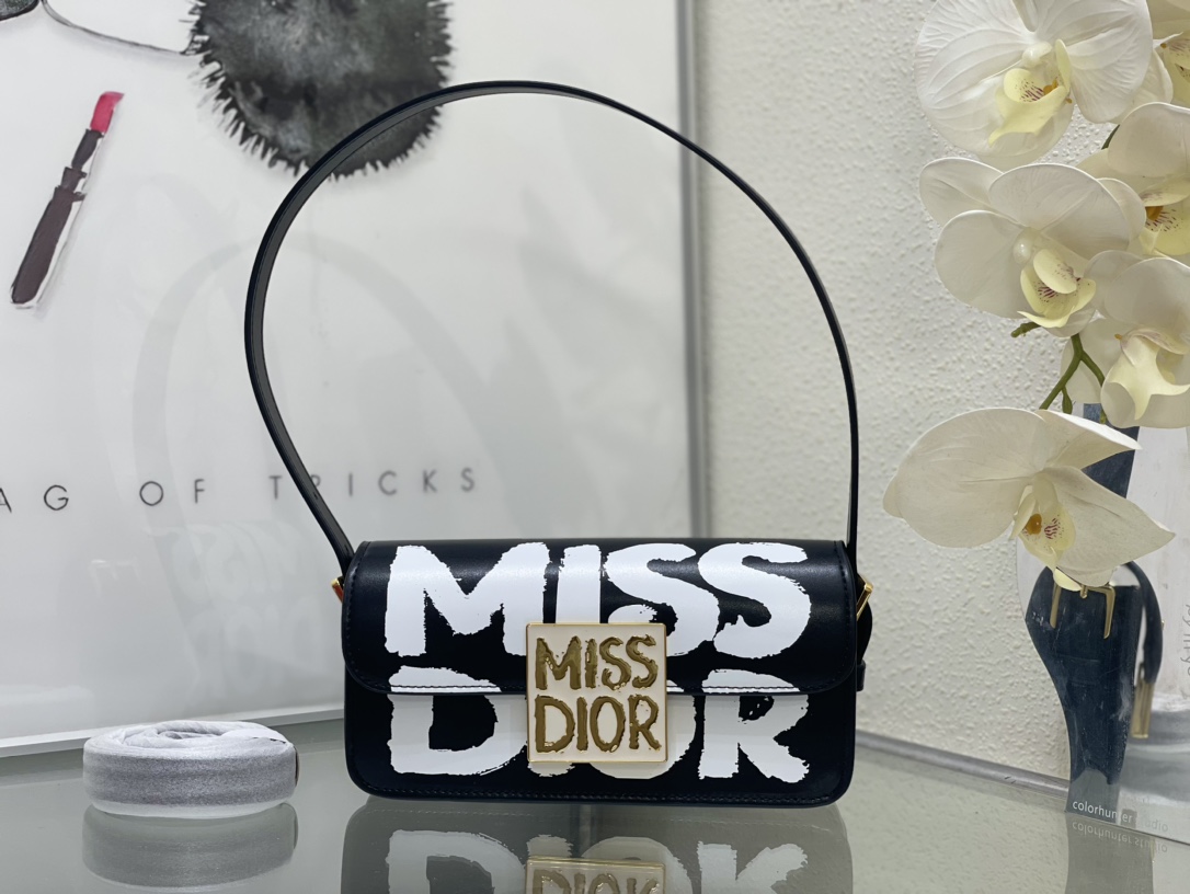 クリスチャン・ディオール バッグ コピー Miss Dior フラップバッグ ブラック