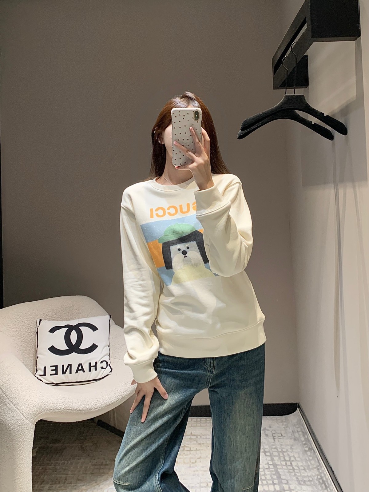 可愛い 合わせやすい プリント グッチ Tシャツ コピー スウェットシャツ ホワイト