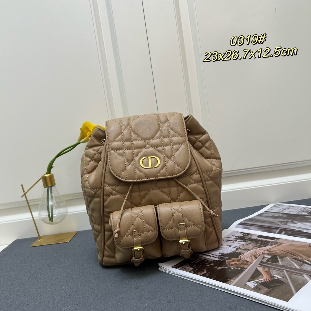 Dior Caro バックパック ミディアム クリスチャン・ディオール バッグ コピー ブラウン