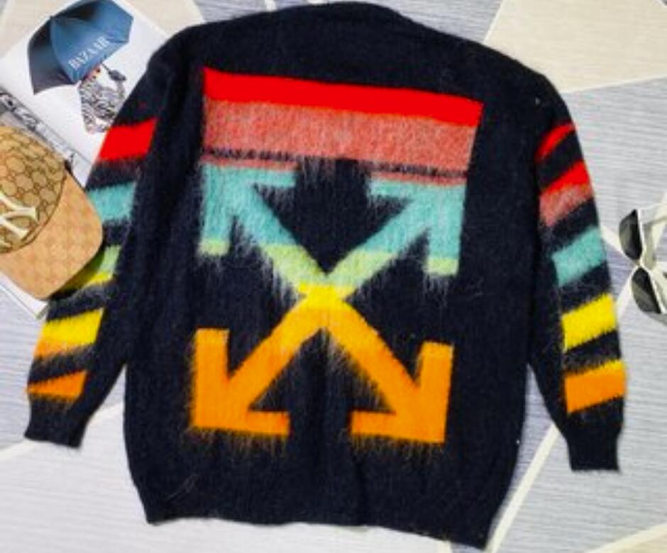 Off-White 2021 DIAG KNITWEAR秋冬クラシック矢印セーター オフホワイト セーター 新品 コピー