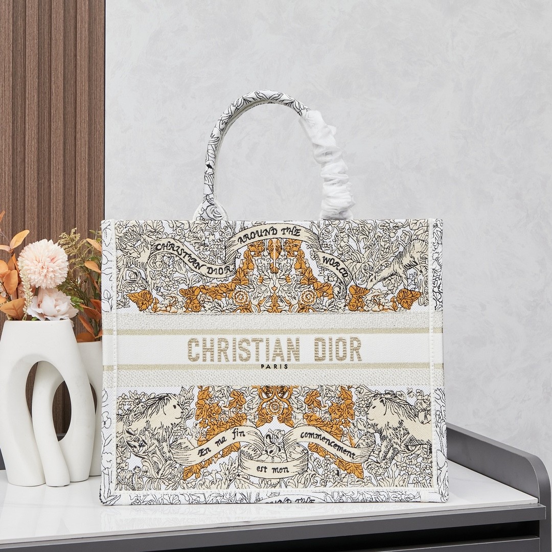 ラージ Dior Around the World エンブロイダリー ブックトート クリスチャン・ディオール バッグ コピー