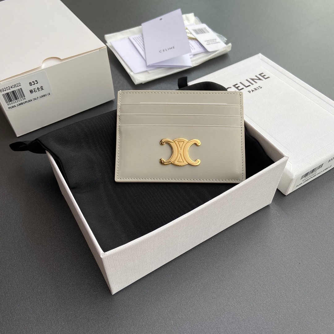 シンプル トリオンフ カードケース セリーヌ 財布 スーパーコピー n級品 ライトグレー