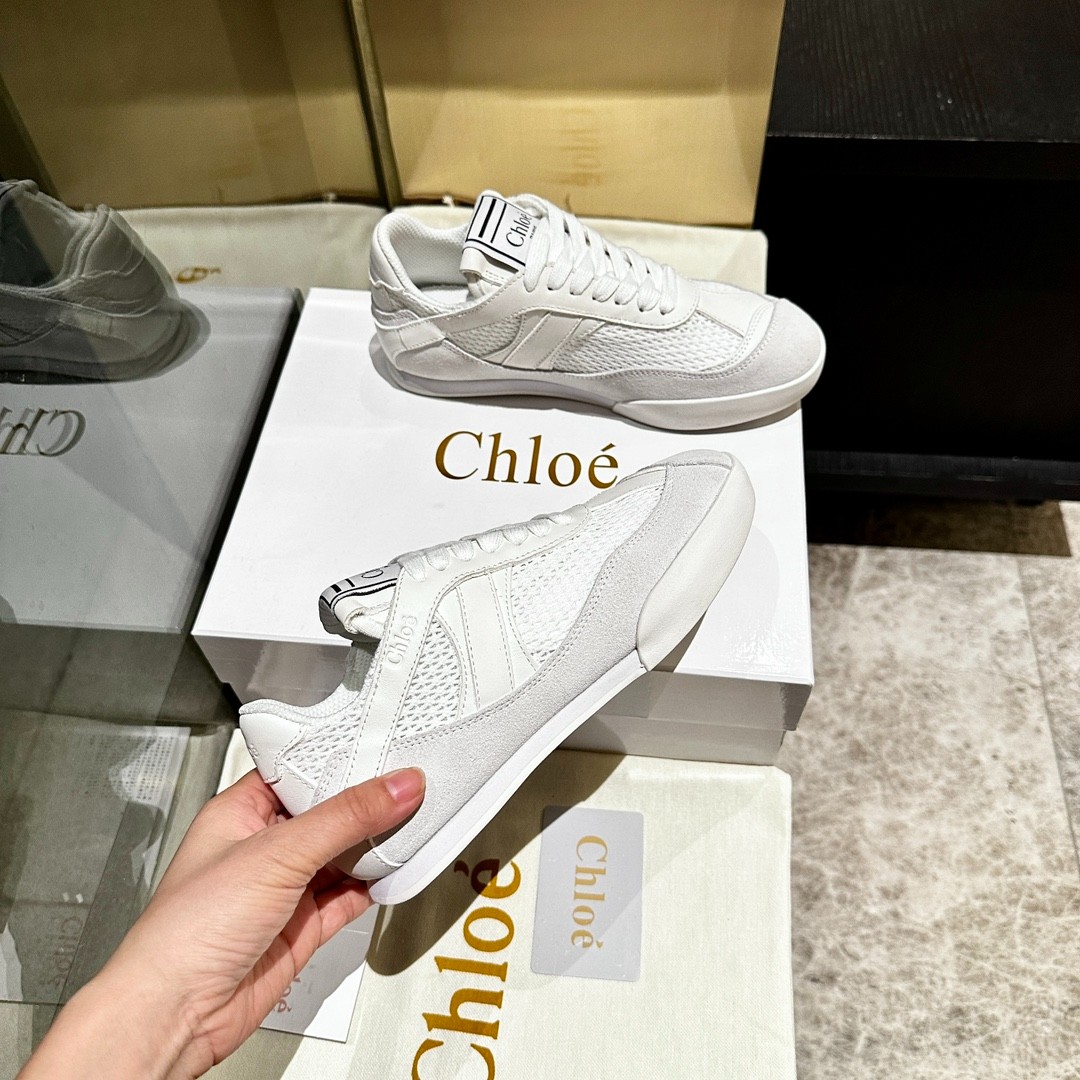 クロエ スニーカー スーパーコピー メッシュ＆レザー CHLOÉ KICK スニーカー ホワイト