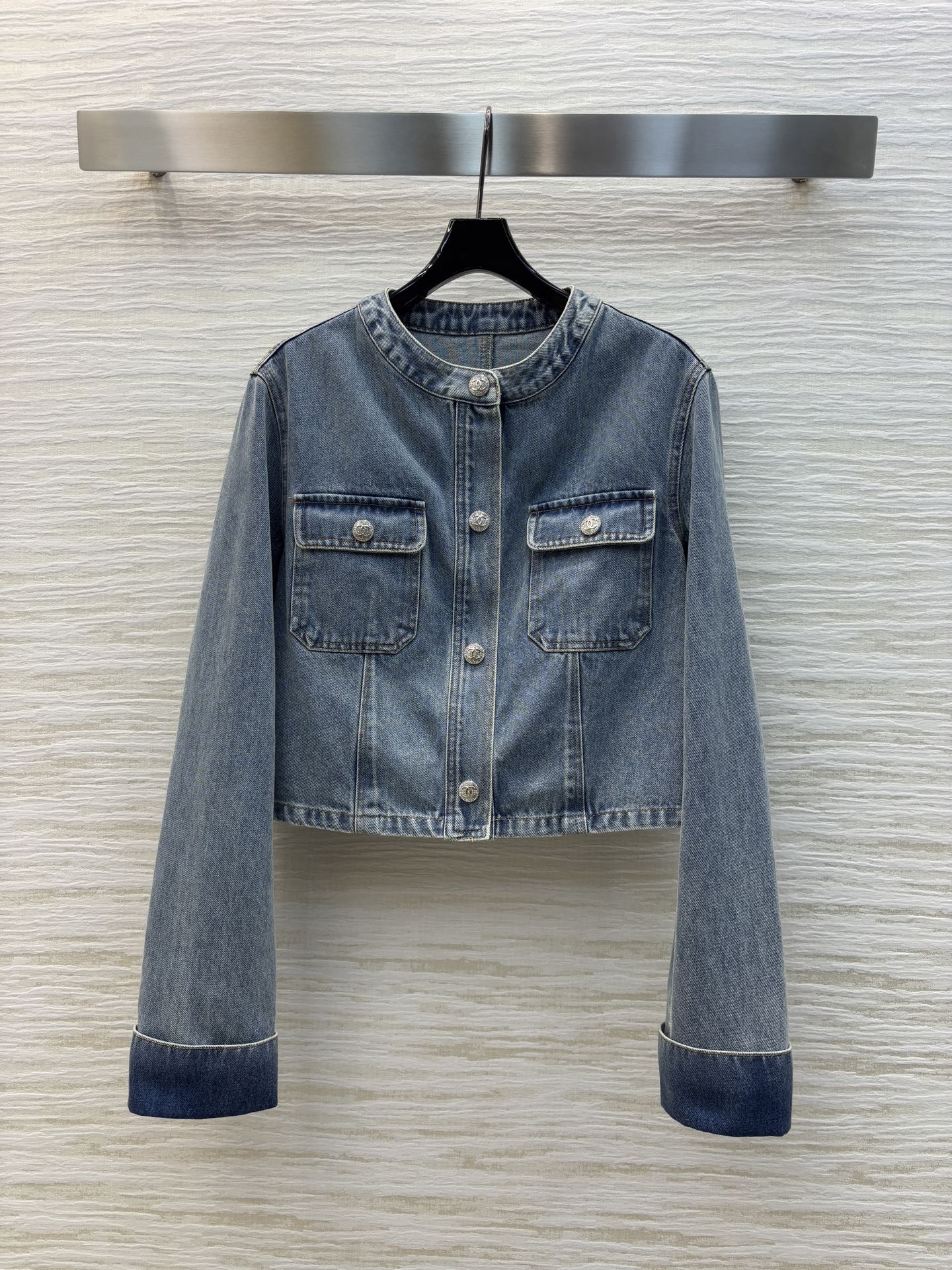 上品 カジュアル ノーカラー デニムジャケット シャネル ジャケット コピー レディース