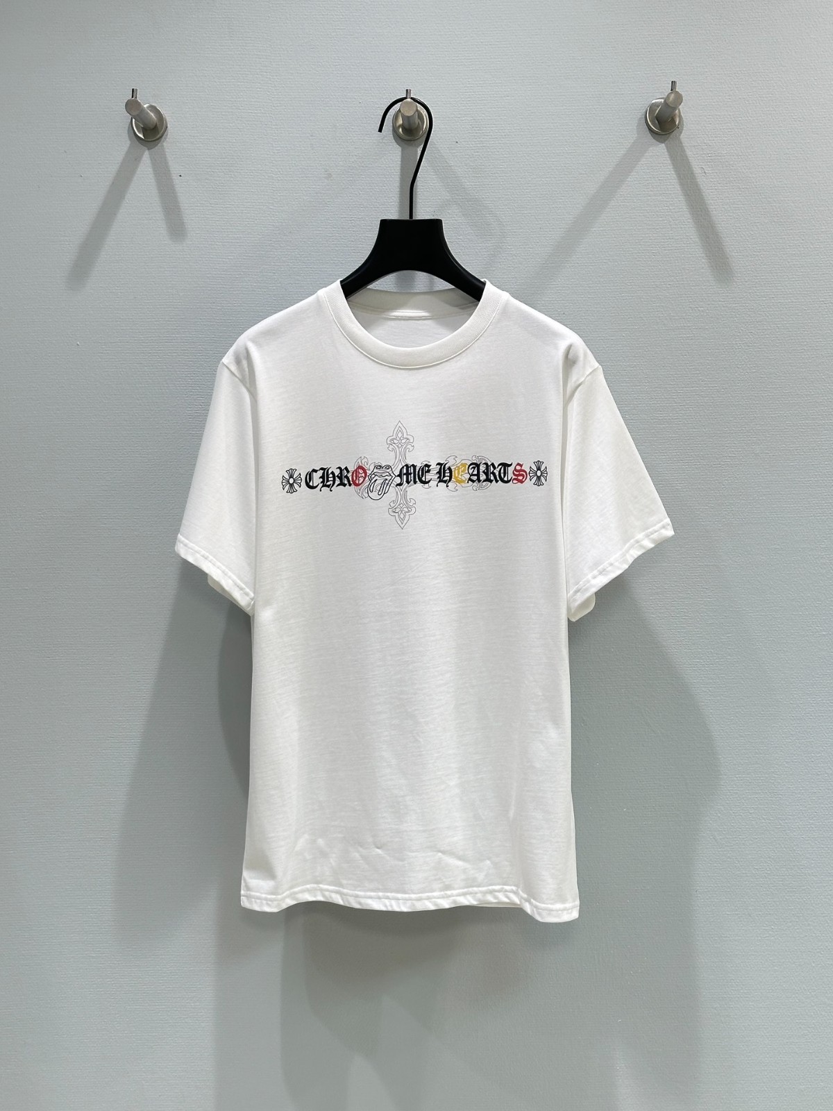 ユニセックス プリント 半袖Tシャツ クロムハーツ Tシャツ コピー コットン ホワイト