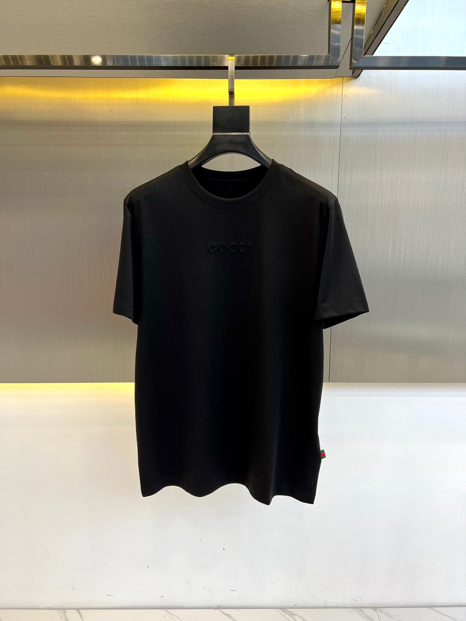 シンプル ロゴ グッチ Tシャツ コピー コットンジャージー 半袖Tシャツ ブラック