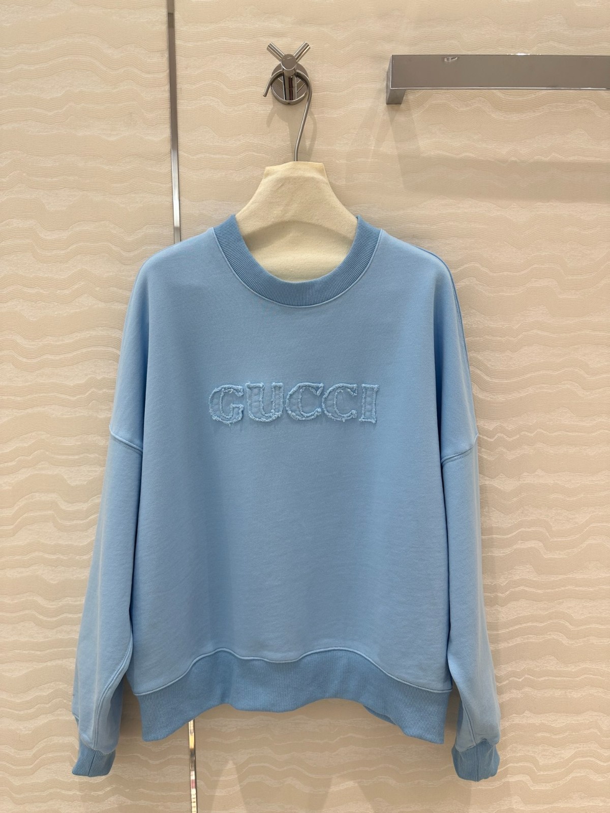 エンブロイダリー コットンジャージー スウェットシャツ グッチ Tシャツ コピー ブルー