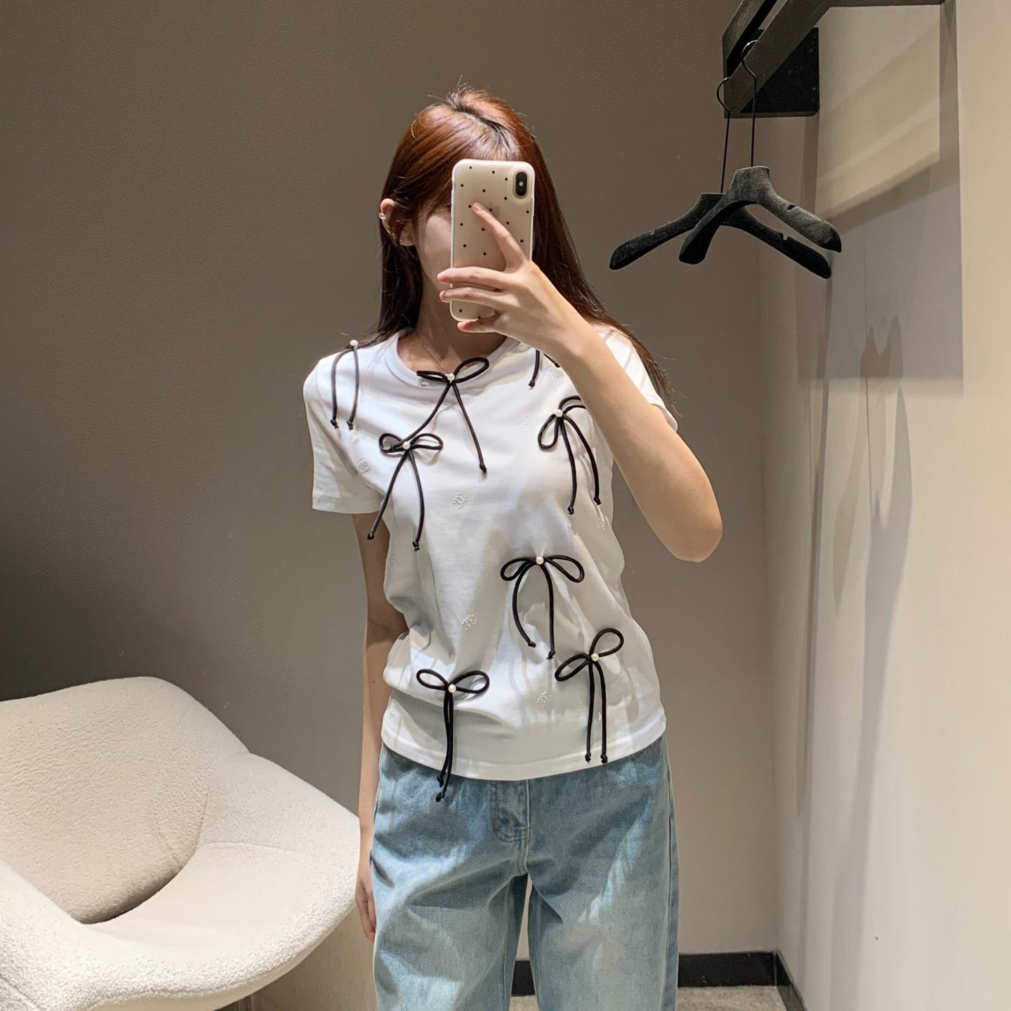 リボン×パールが可愛い★25p 半袖Ｔシャツ シャネル Tシャツ コピー