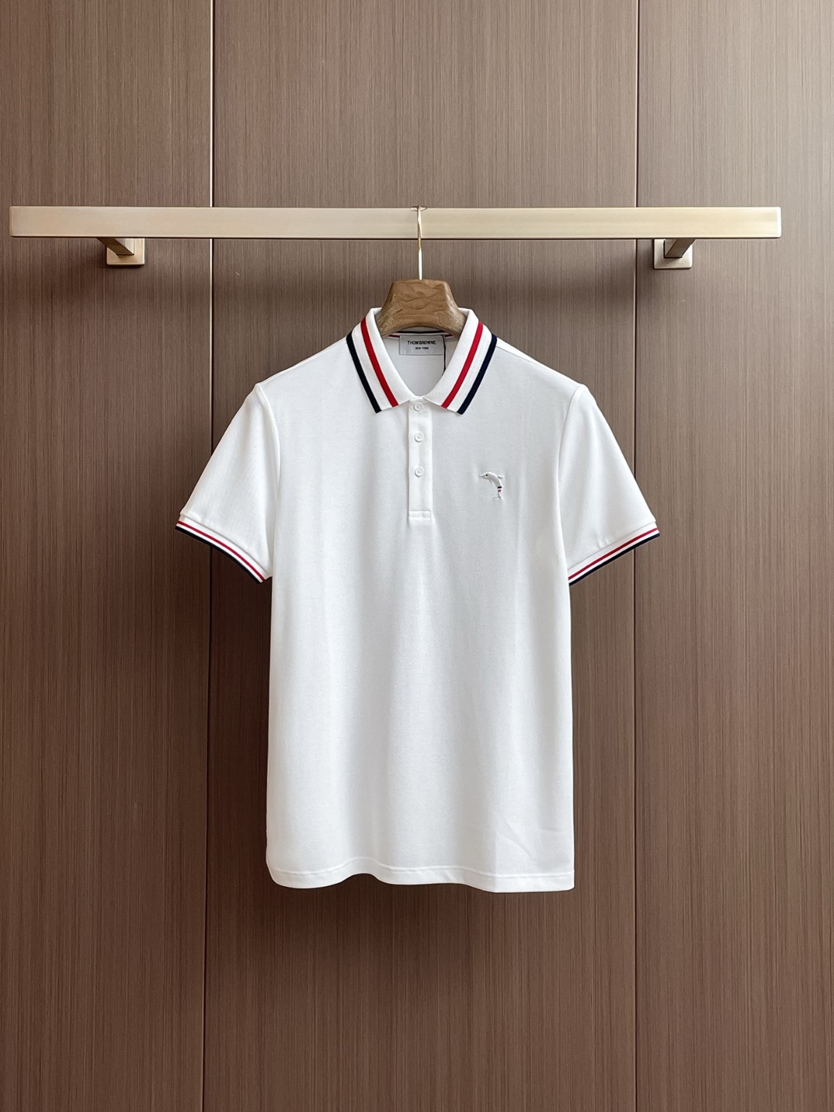 洗練された コットン 半袖ポロシャツ トムブラウン Tシャツ コピー ホワイト