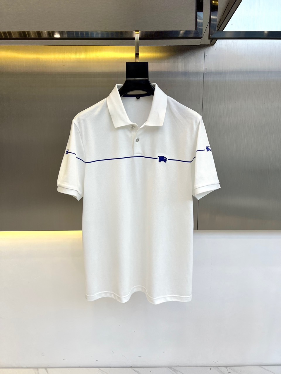 上品 カジュアル ピマコットン 半袖ポロシャツ バーバリー Tシャツ コピー ホワイト