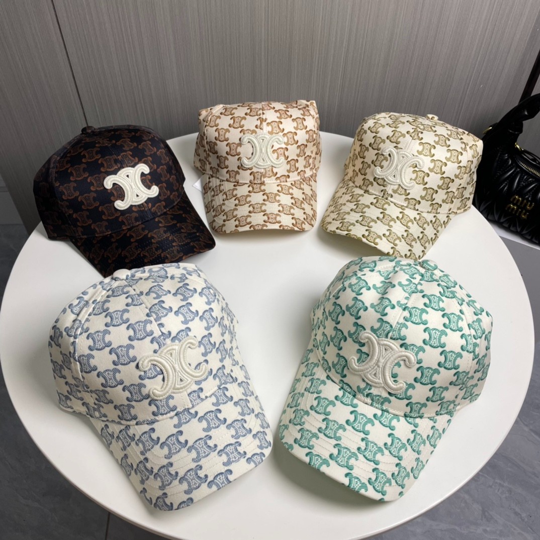 お洒落 上品 トリオンフ総柄 セリーヌ キャップ コピー 5色展開