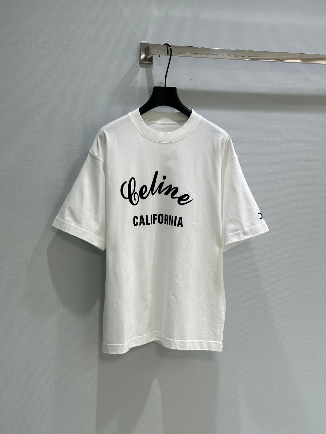 ユニセックス ゆったり 半袖Tシャツ セリーヌ Tシャツ コピー クルーネック ホワイト
