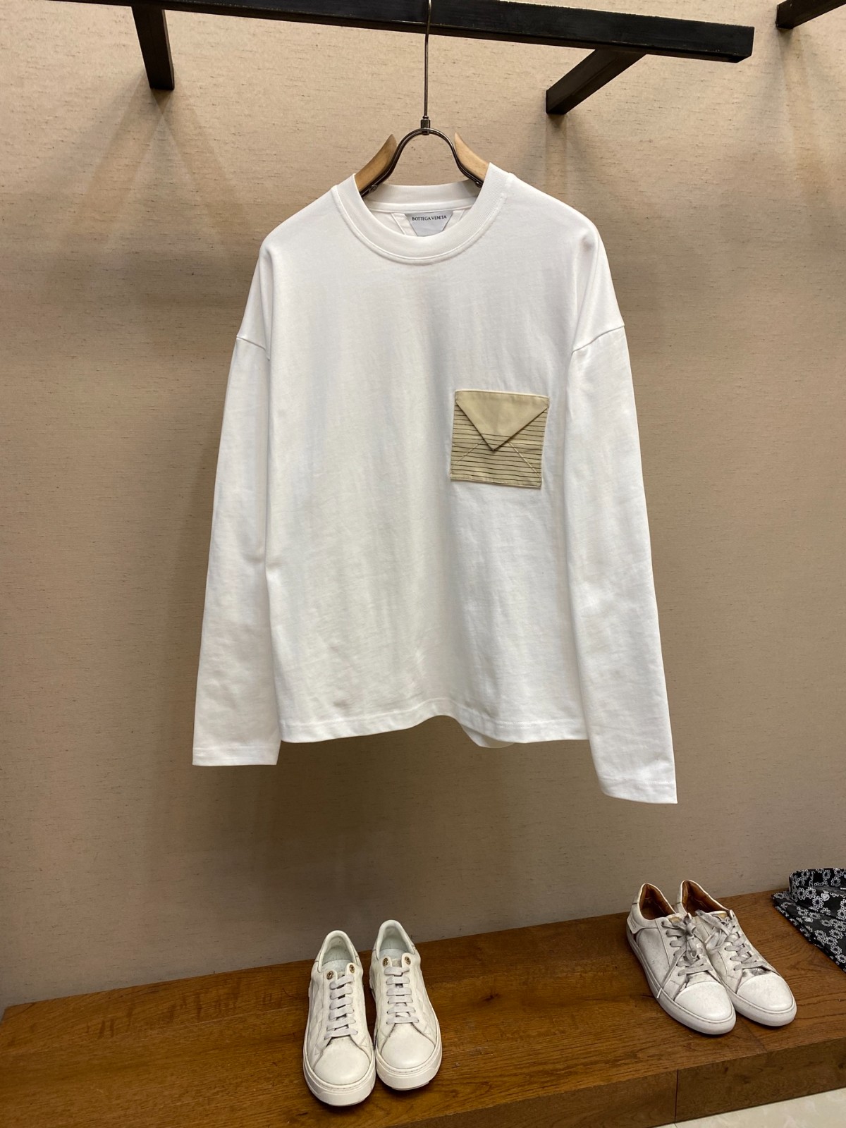 コットンジャージー オーバーサイズ 長袖Tシャツ ボッテガ・ヴェネタ Tシャツ コピー ホワイト