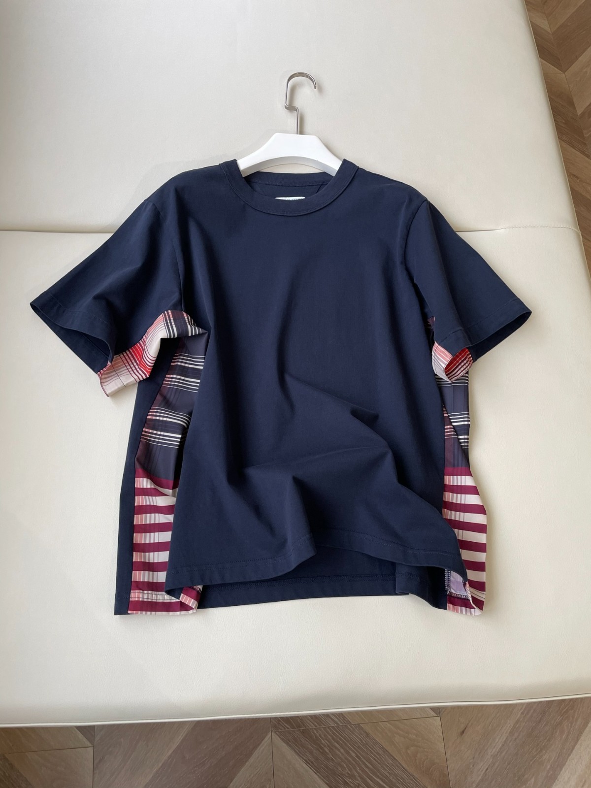 ソフト コットン ジャージー ギンガム 半袖Tシャツ ボッテガ・ヴェネタ Tシャツ コピー 