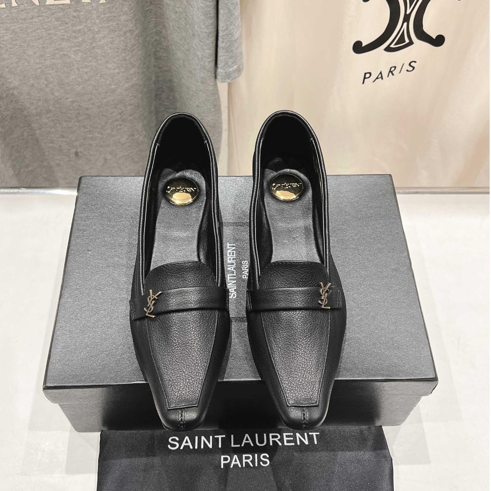 シンプル 上品 YSL イヴ・サンローラン ポピー バレリーナ スーパーコピー ブラック