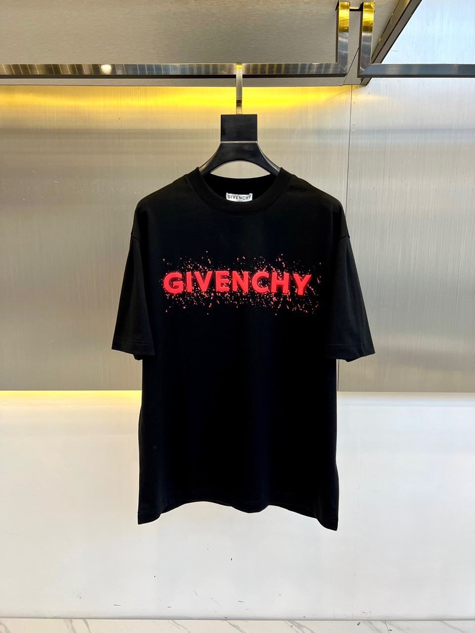 カジュアル ロゴ入り コットン 半袖Tシャツ ジバンシィ Tシャツ コピー ブラック