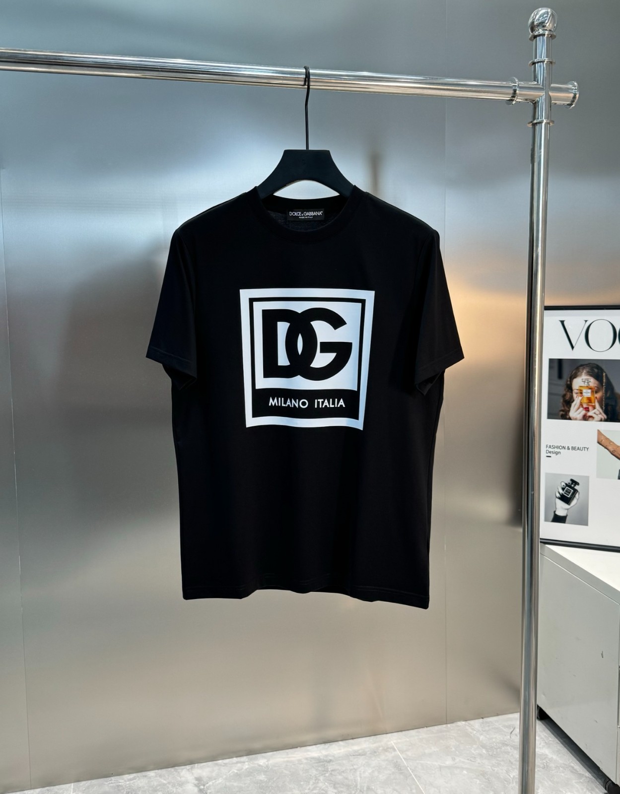 定番 カジュアル プリント クルーネック 半袖Tシャツ ドルチェ&ガッバーナ Tシャツ コピー ブラック