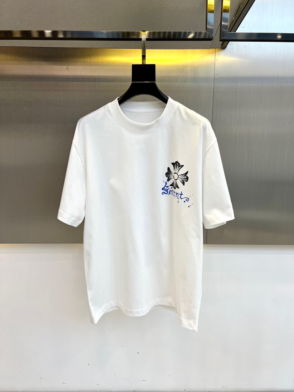 ストリート カジュアル コットン 半袖Tシャツ クロムハーツ Tシャツ コピー ホワイト