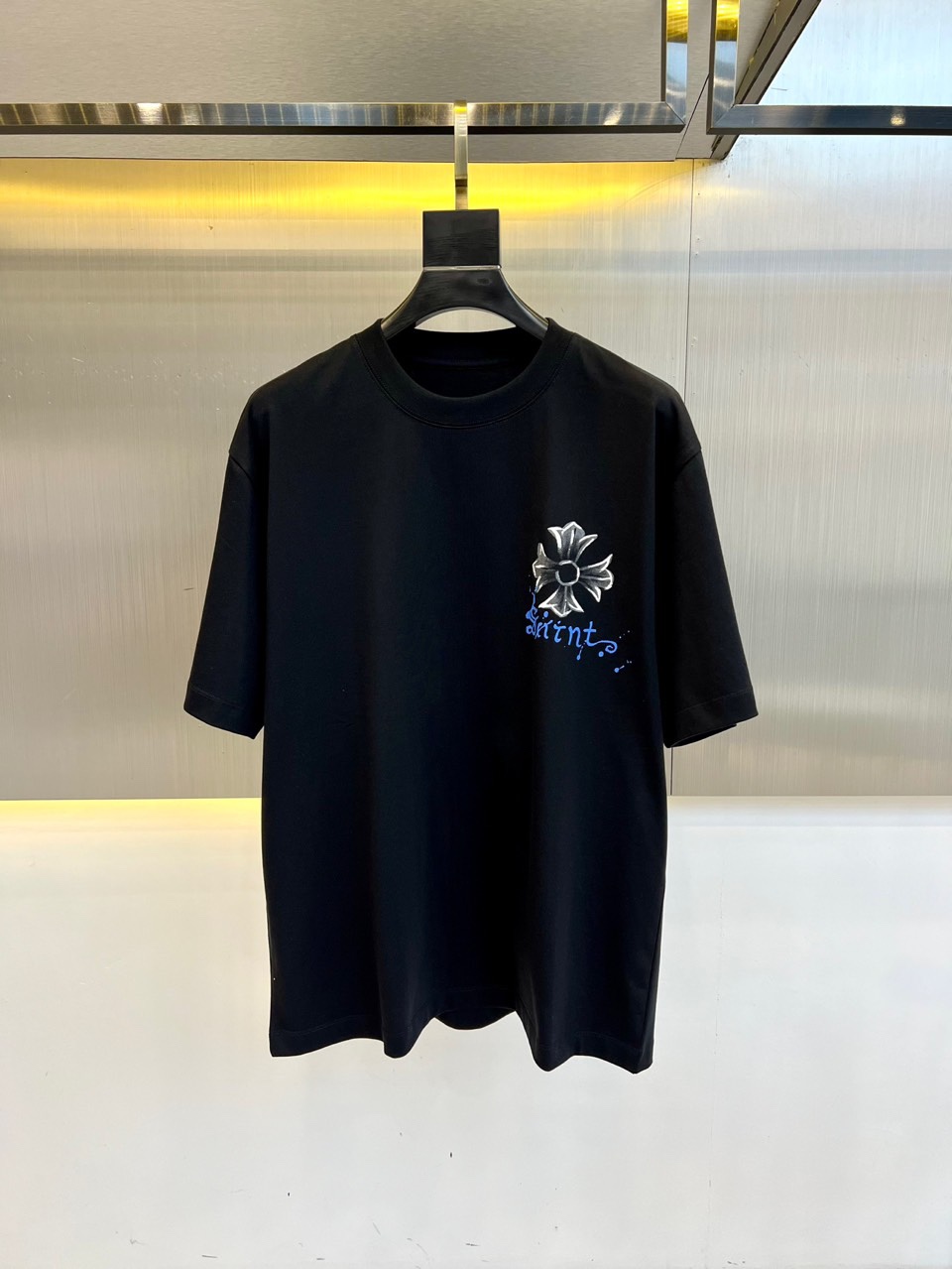 ストリート カジュアル コットン 半袖Tシャツ クロムハーツ Tシャツ コピー ブラック