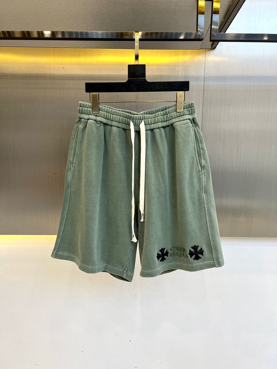 クロムハーツ パンツ コピー ショートパンツ カジュアル ロゴ入り ハーフパンツ グリーン