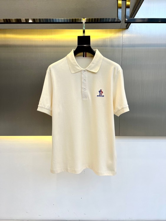 洗練された コットンピケ 半袖ポロシャツ モンクレール Tシャツ スーパーコピー ベージュ