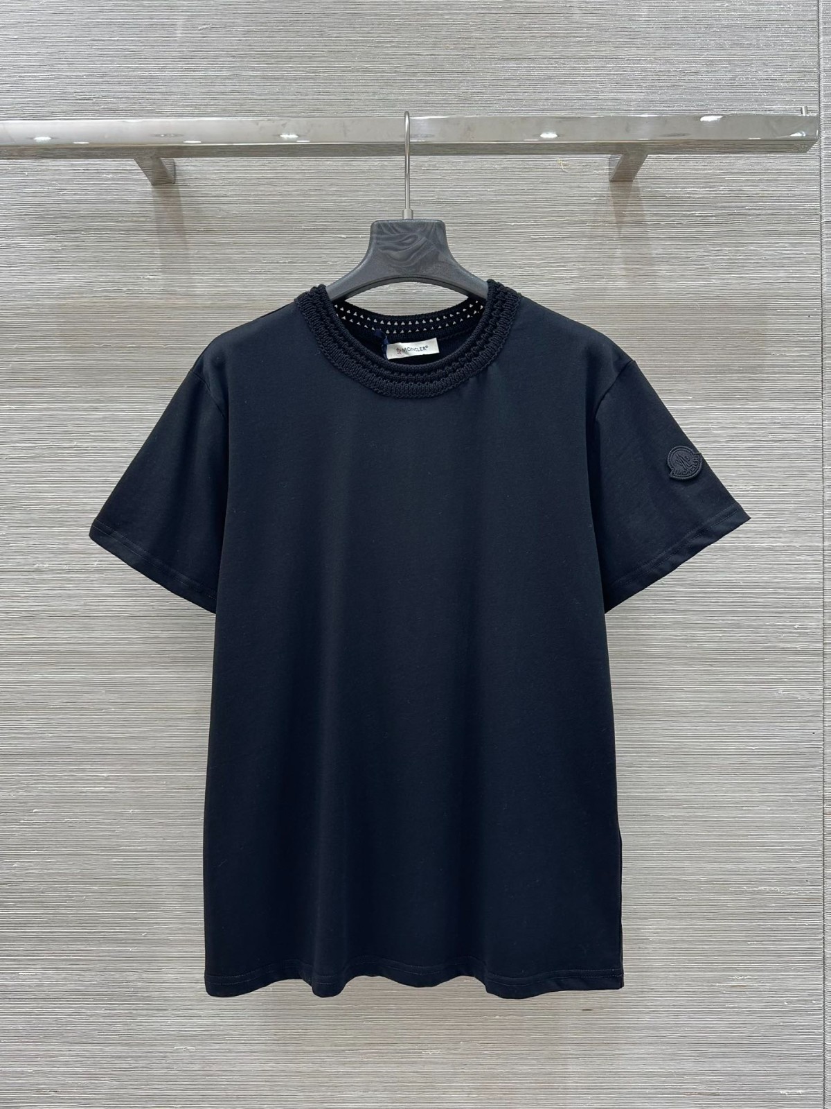 フェンミン お洒落 モンクレール Tシャツ スーパーコピー コットン 半袖Tシャツ ブラック