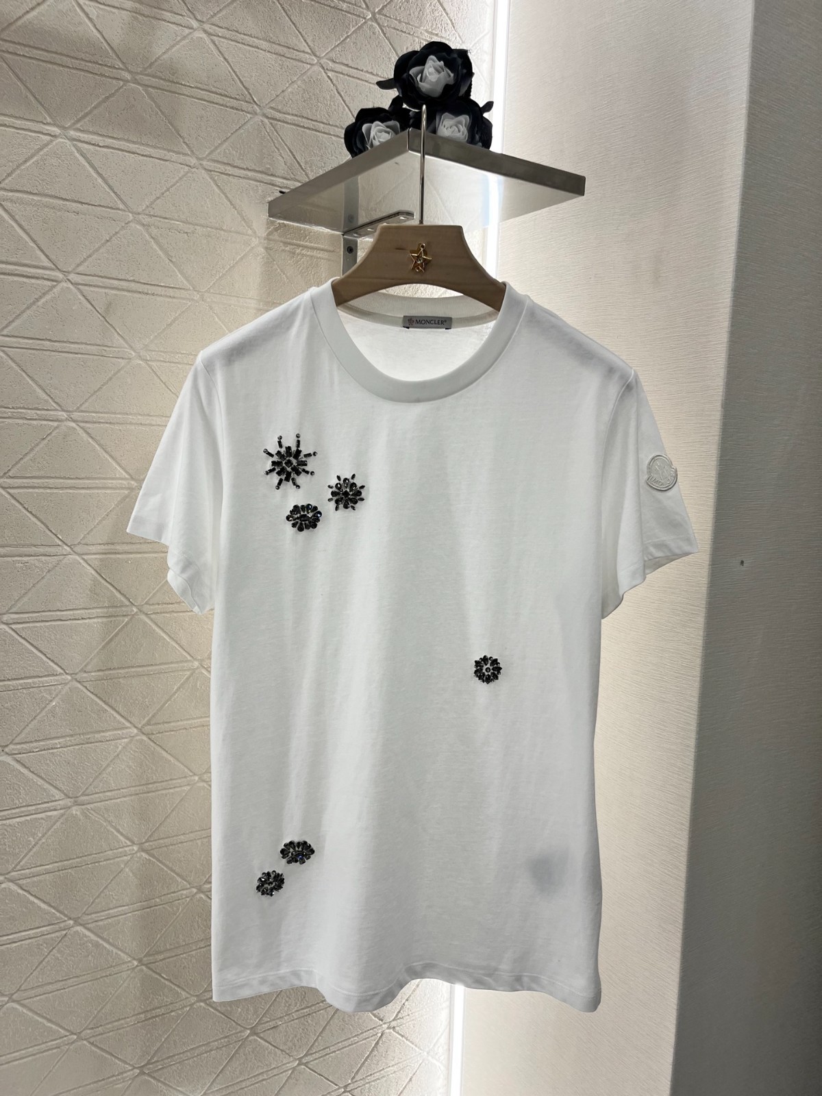 カジュアル コットン 半袖Tシャツ モンクレール Tシャツ スーパーコピー ホワイト