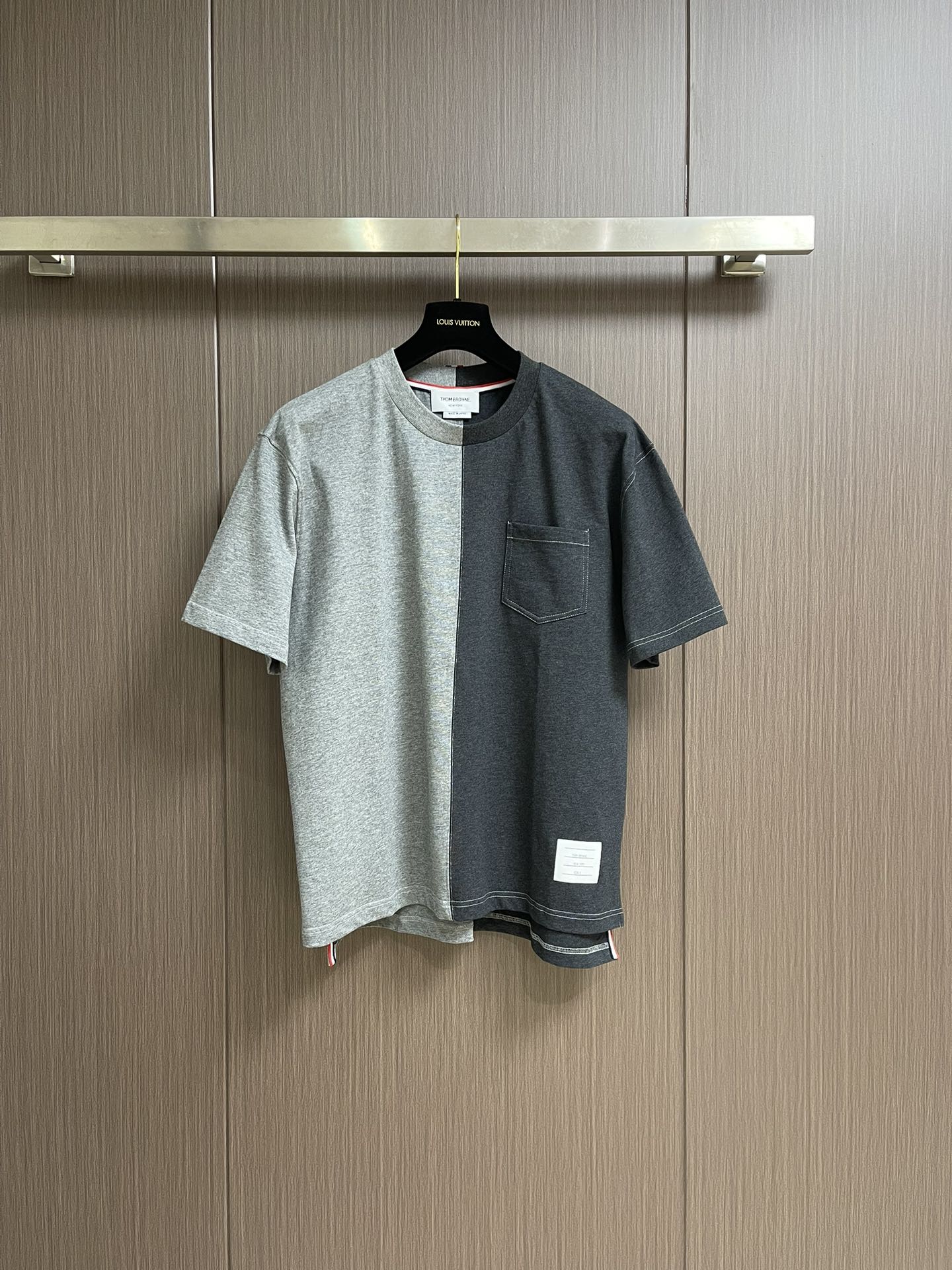 配色 切り替え クルーネック 半袖Tシャツ トムブラウン Tシャツ スーパーコピー 
