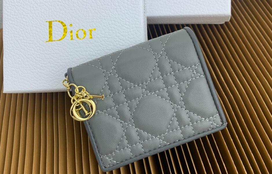 レディ ディオール 2つ折り財布 ウォレット クリスチャン・ディオール 財布 スーパーコピー グレー