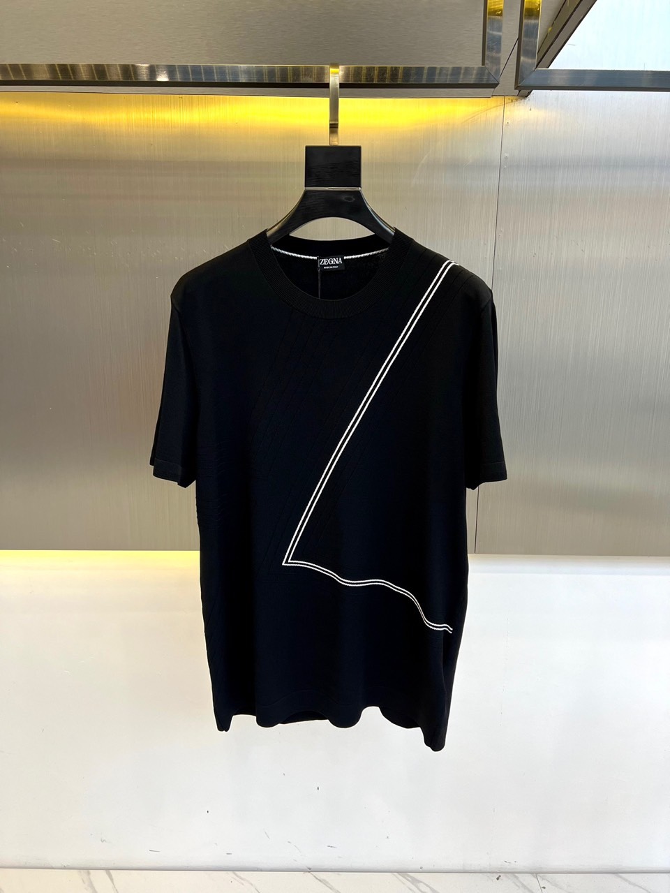カジュアル おしゃれ エルメネジルド・ゼニア Tシャツ コピー ブラック