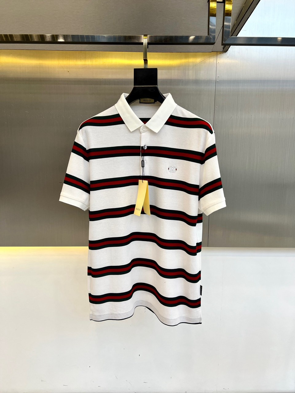 カジュアル コットンピケ ポロシャツ グッチ Tシャツ 偽物 ホワイト