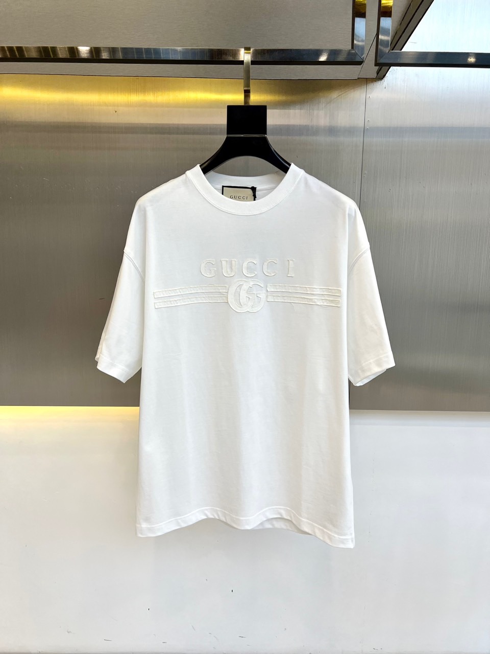 カジュアル コットン 半袖Tシャツ グッチ Tシャツ 偽物 半袖Tシャツ ホワイト