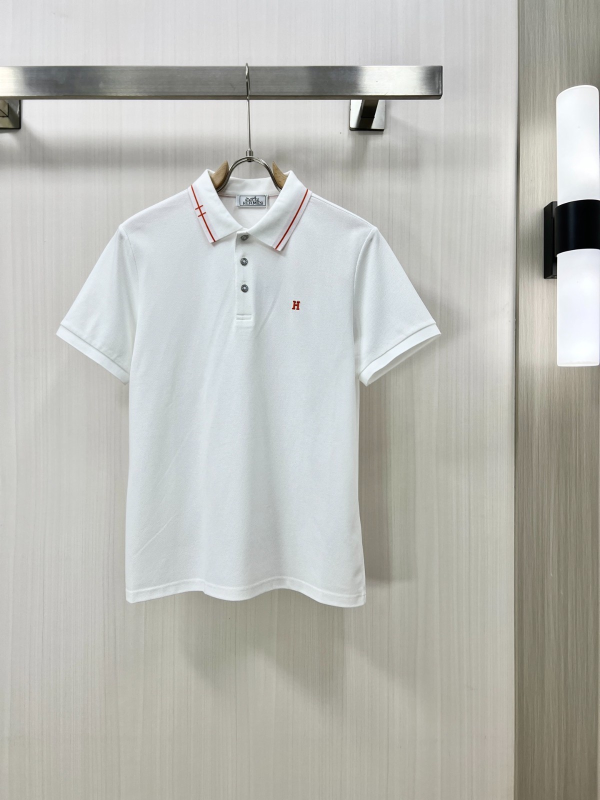 洗練された カジュアル コットンピケ ポロシャツ エルメス Tシャツ コピー ホワイト
