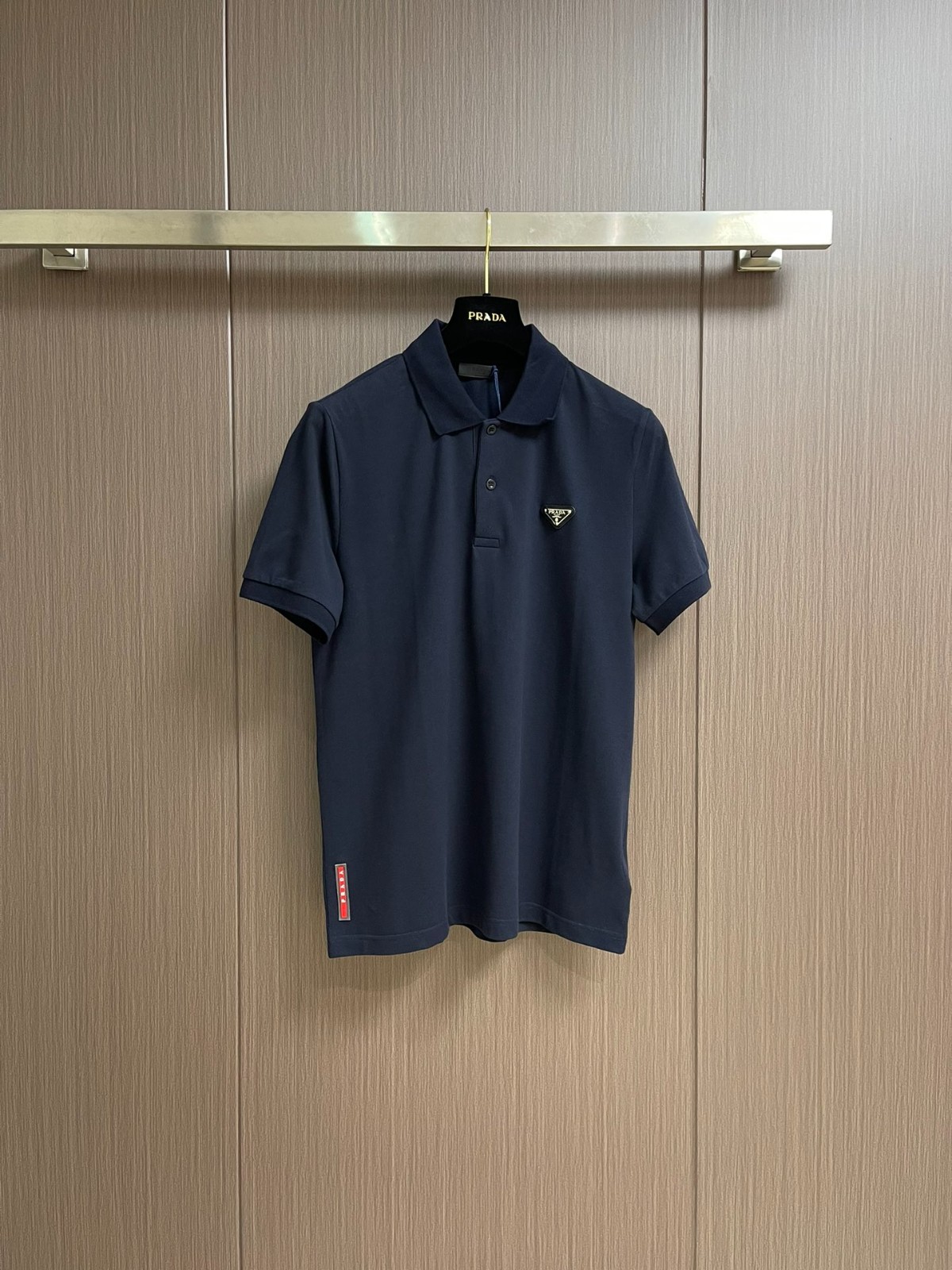 シンプル 洗練された コットンピケ ポロシャツ プラダ Tシャツ コピー ネイビー