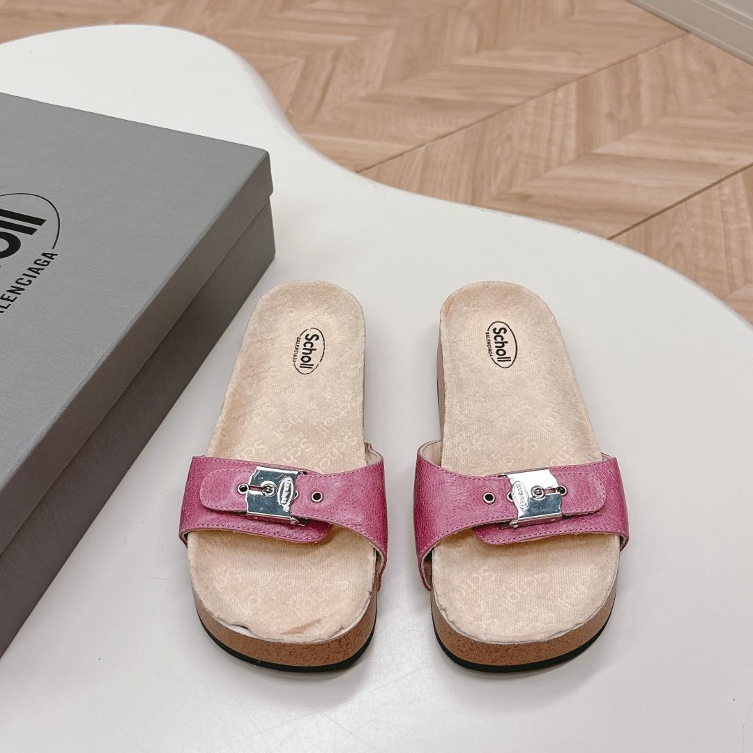 BALENCIAGA I Scholl フラット サンダル バレンシアガ サンダル コピー ピンク