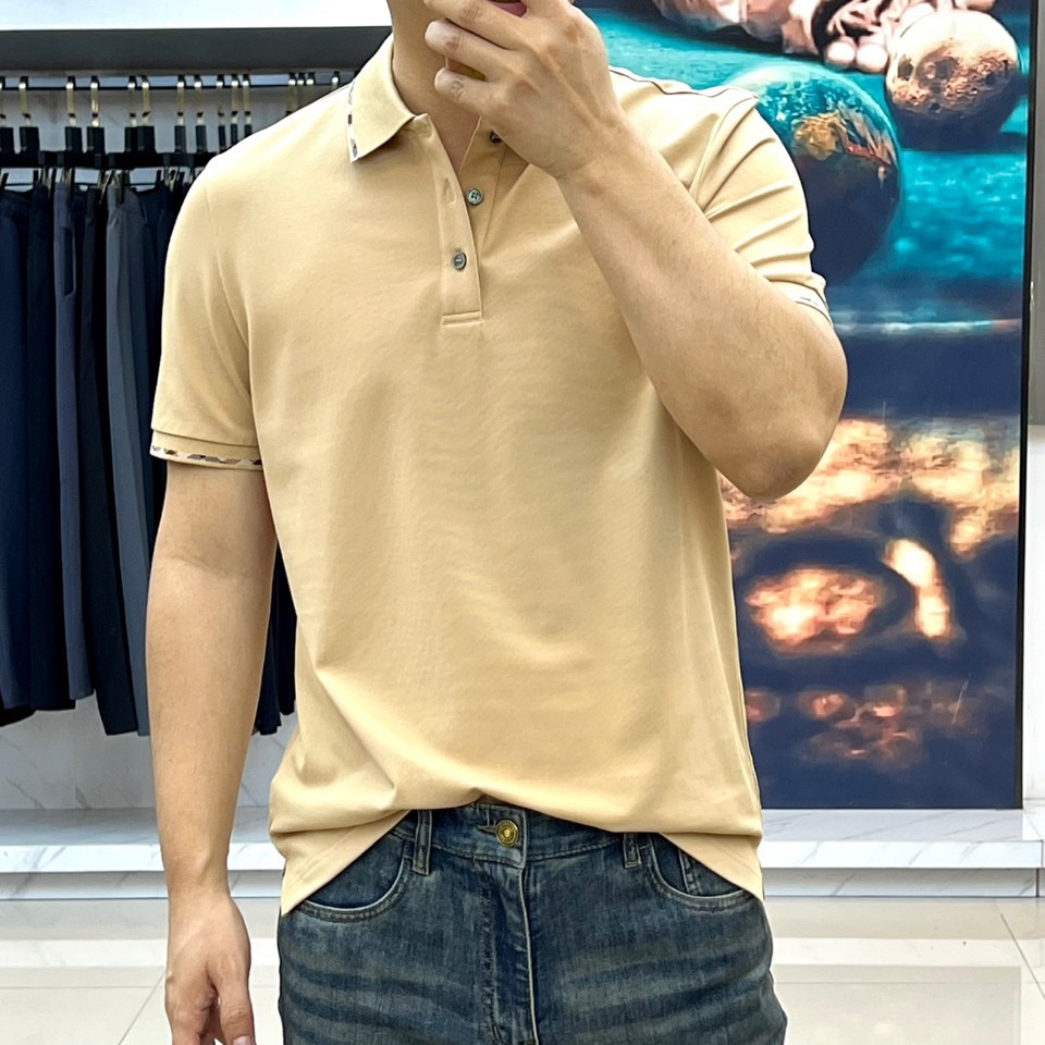 洗練された コットンピケ ポロシャツ バーバリー Tシャツ コピー ベージュ