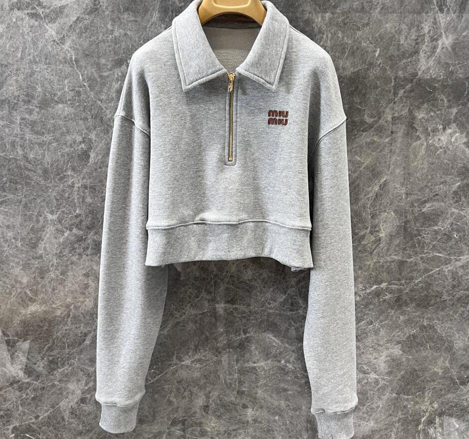 ハーフファスナー付 コットン スウェットシャツ ミュウミュウ Tシャツ コピー
