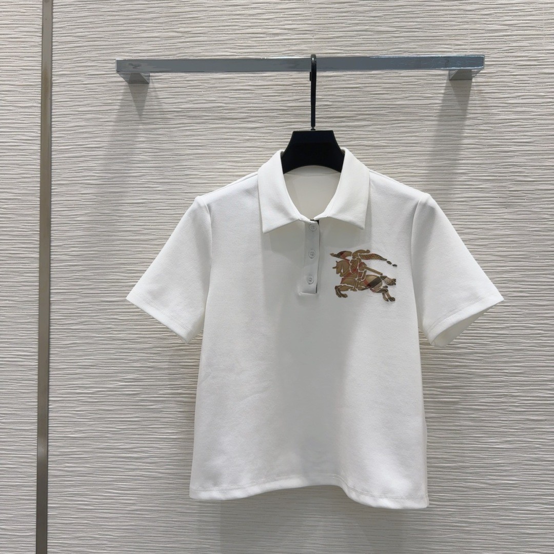 カジュアル コットン ポロシャツ バーバリー Tシャツ コピー 半袖 ホワイト