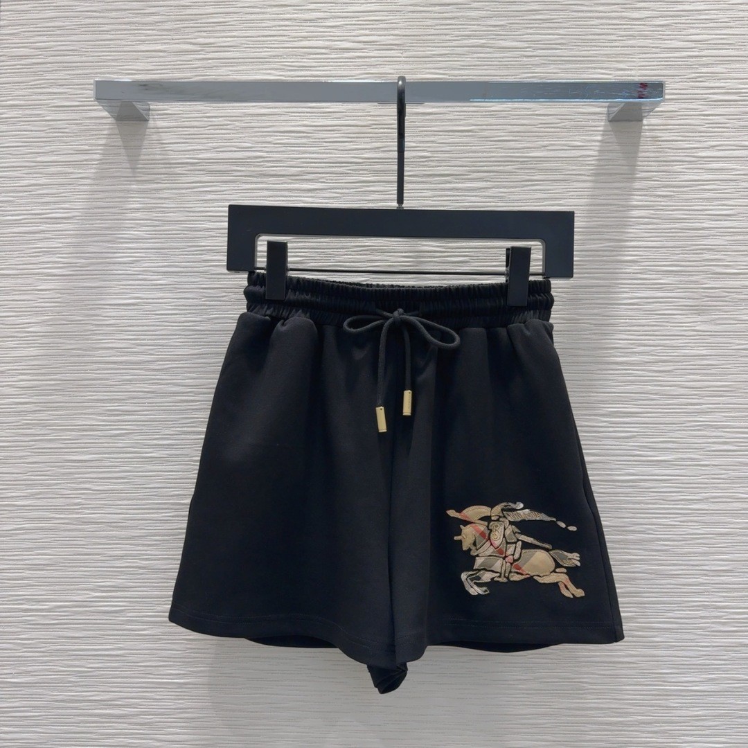 春夏 カジュアル コットンショーツ バーバリー パンツ コピー ショートパンツ ブラック