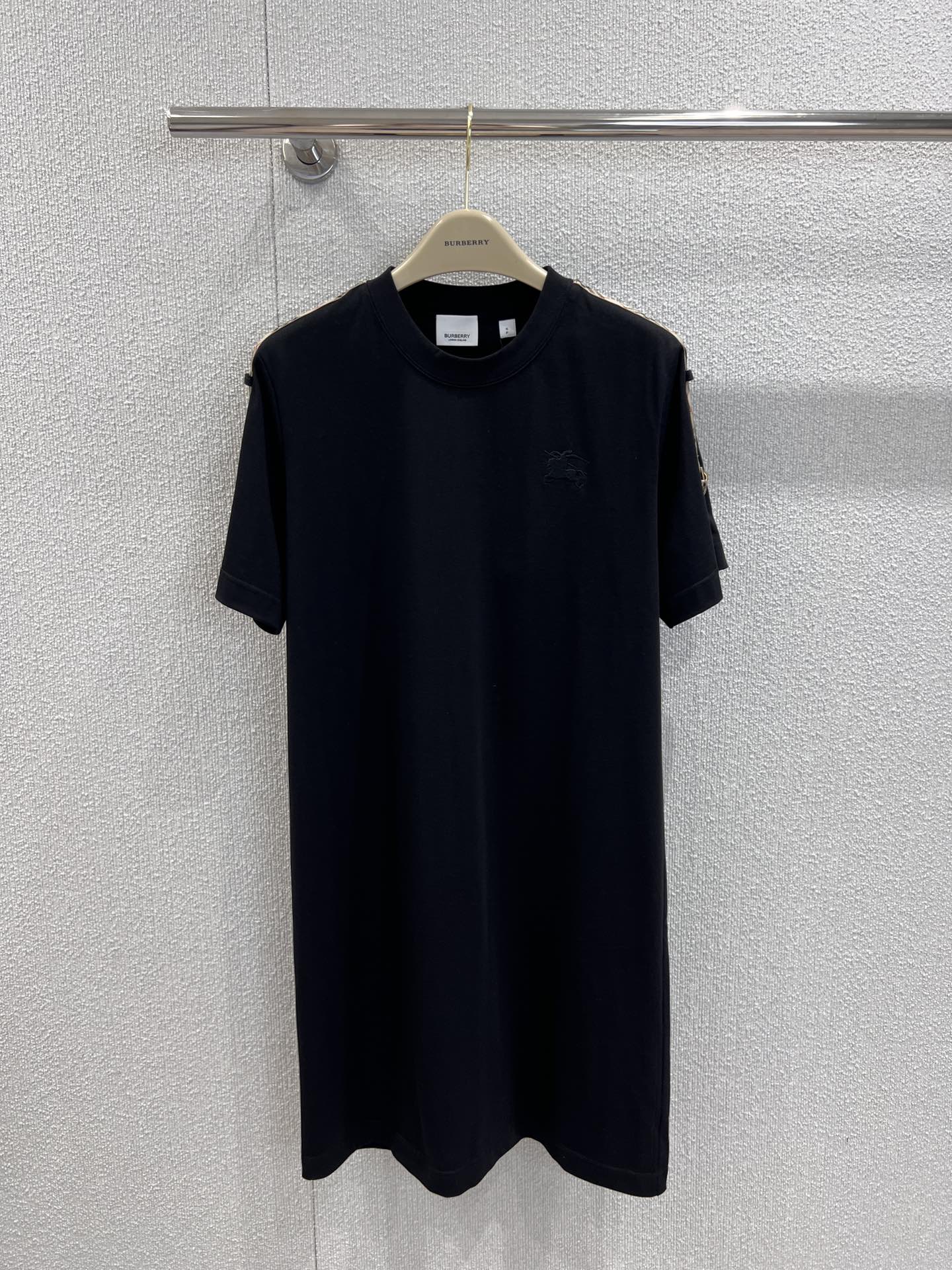 チェックトリム コットン Tシャツドレス バーバリー ワンピース コピー ブラック