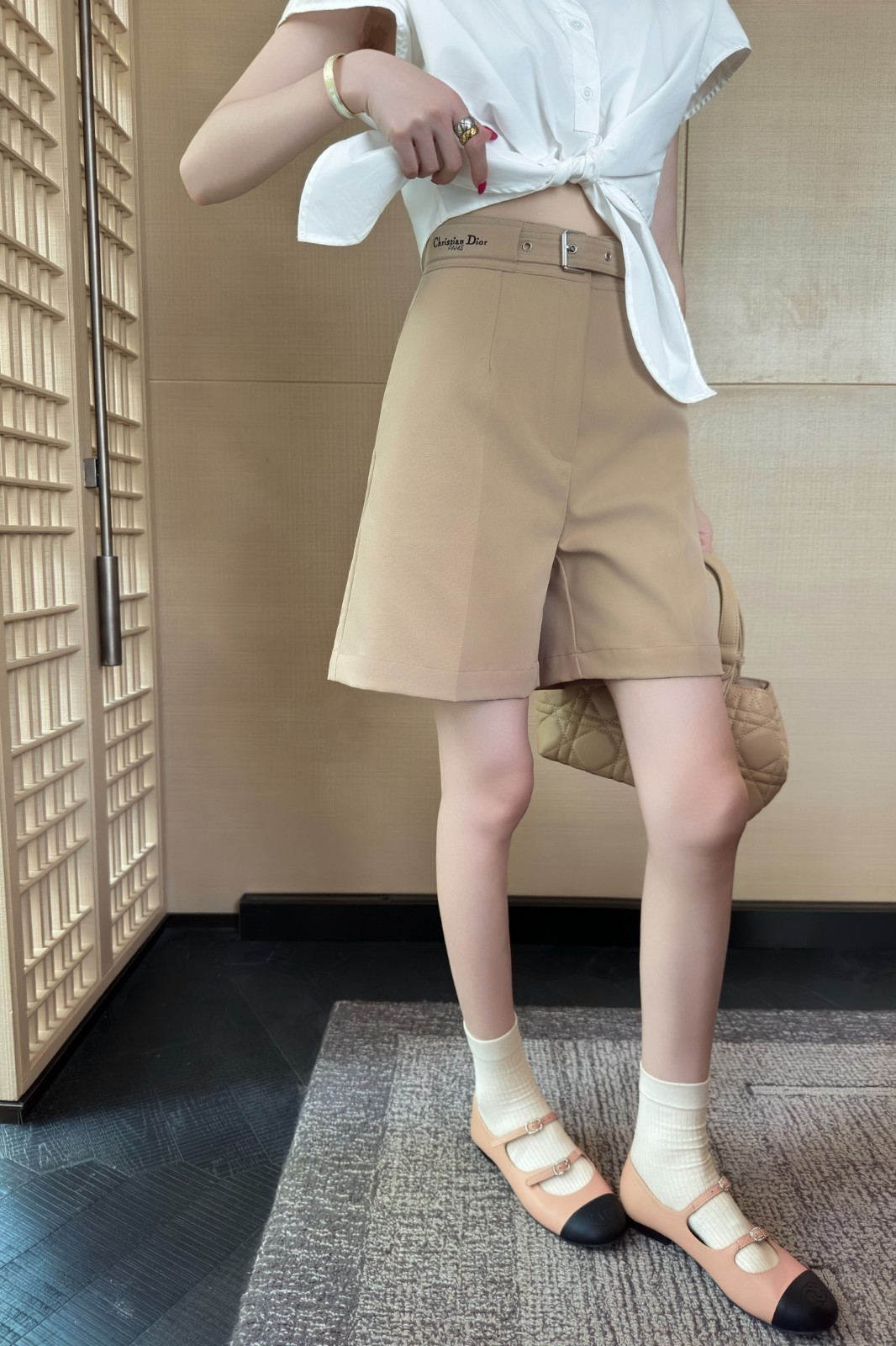 Dioriviera ベルト付き ショートパンツ クリスチャン