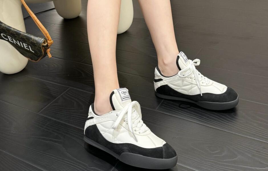 おしゃれ 人気 CHLOÉ KICK スニーカー スーパーコピー レザー＆スエード