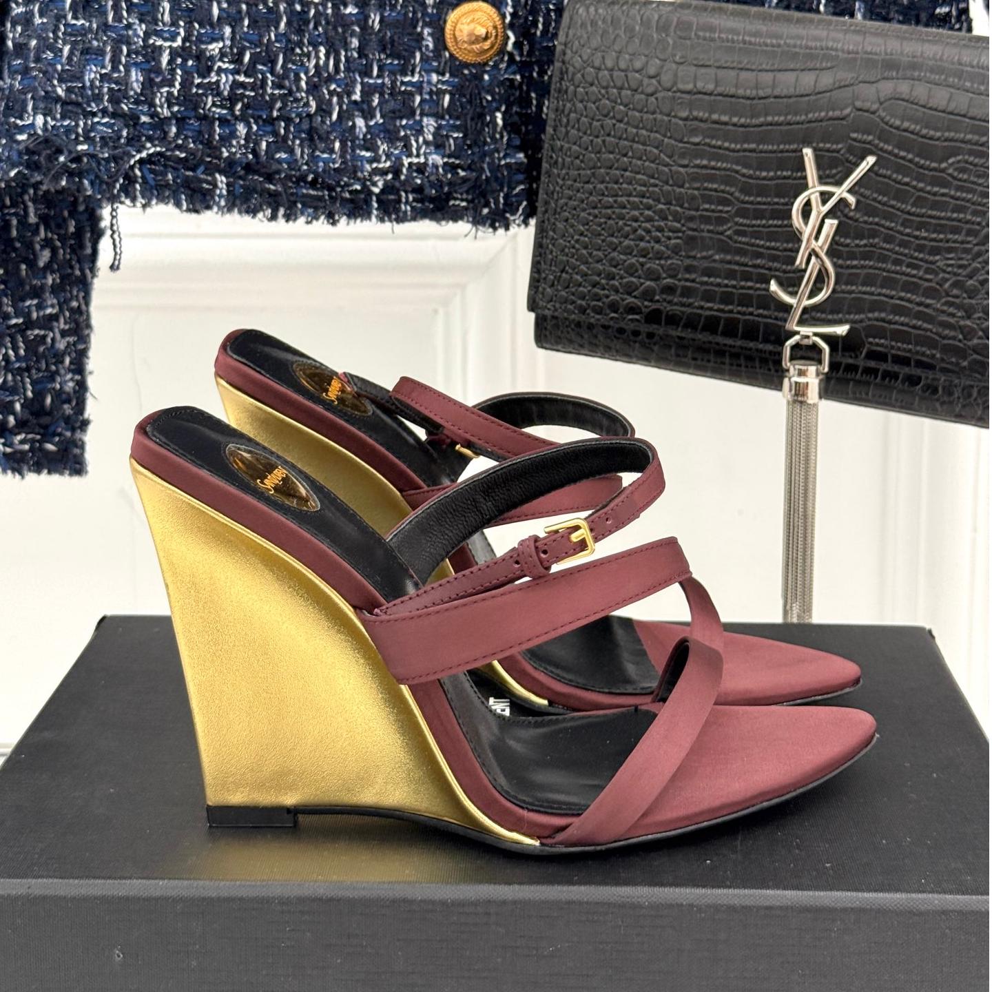 注目アイテム YSL サロメ ウェッジサンダル イヴ・サンローラン コピー レディースシューズ