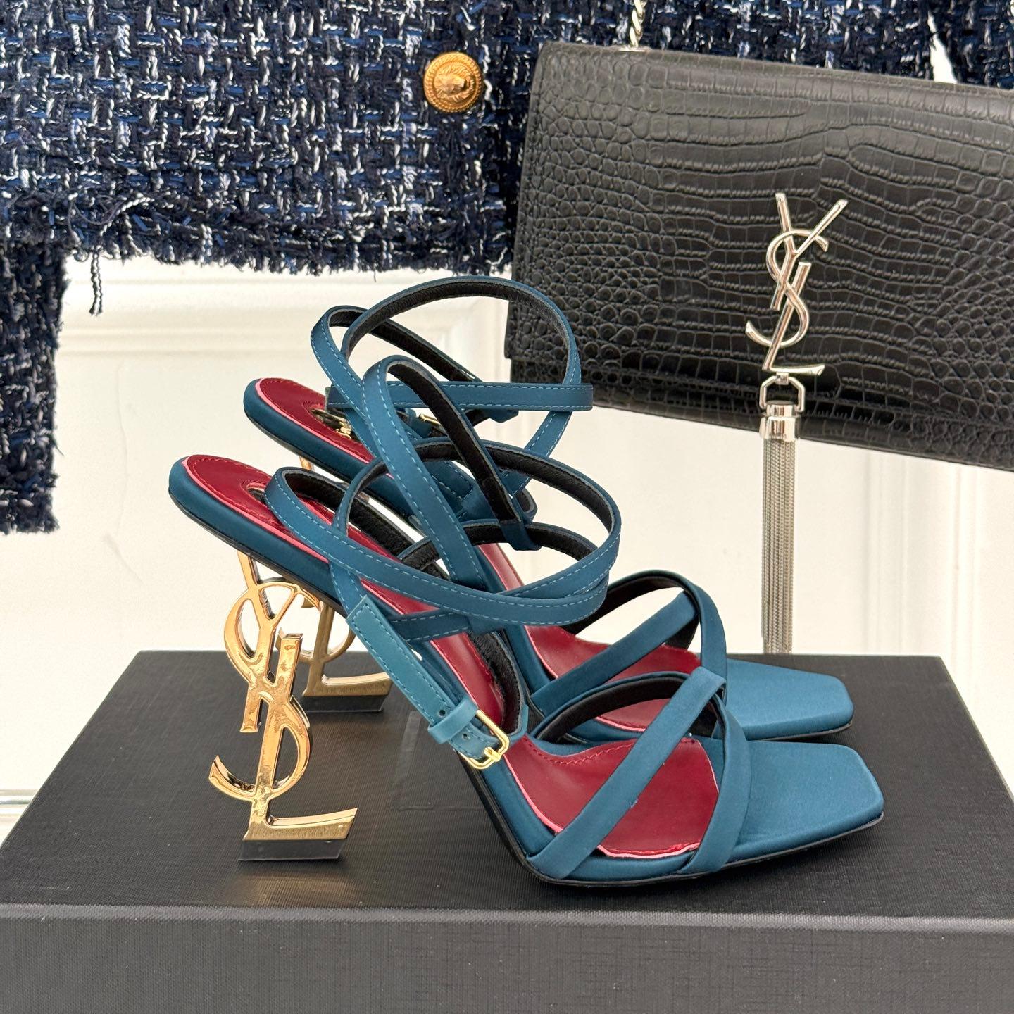 エレガント YSL オピウム サンダル イヴ・サンローラン コピー ブルー