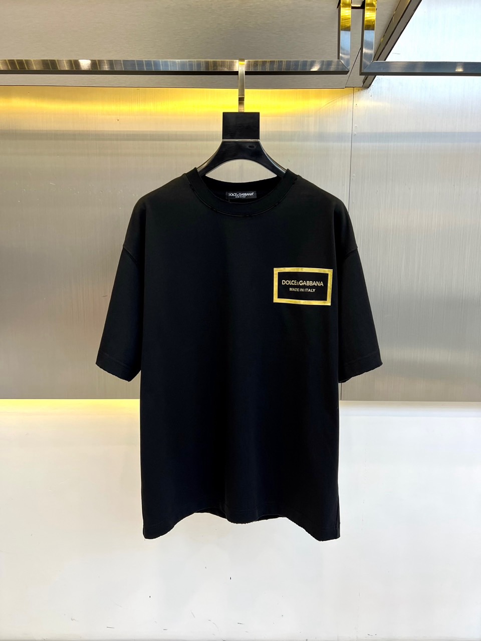 カジュアル ロゴ 半袖Tシャツ ドルチェ&ガッバーナ Tシャツ 偽物 コットン ブラック